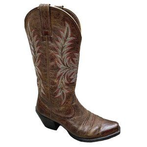 Ariat Women Roundup Maddox Western Cowboy Boot Brown Distressed Leather Sz 7.5 B